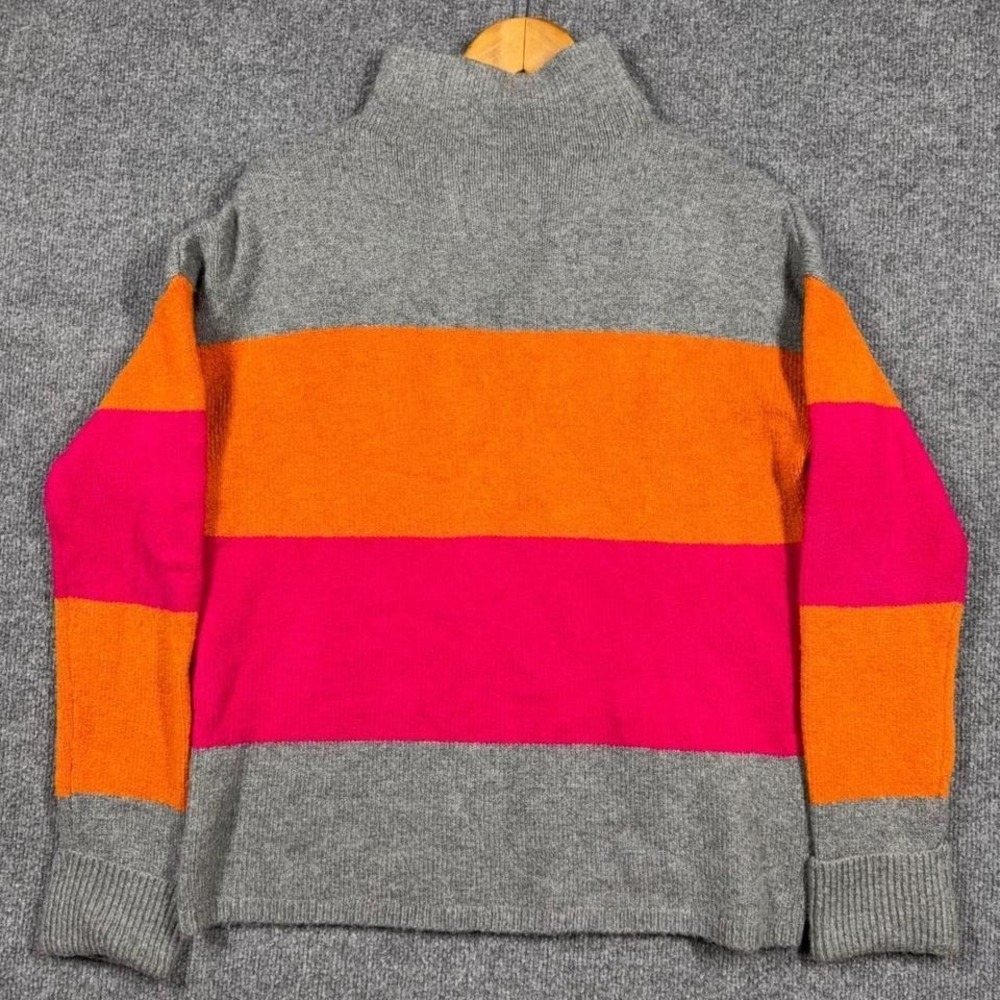 C&C California Sweater Womens Extra Large Y2K Wool Blend Mock Neck Color Block